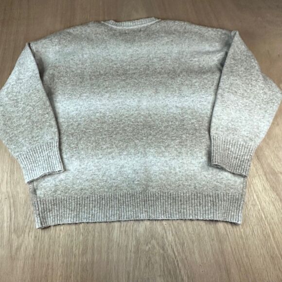Old Navy Go Recycled Beige Crewneck Sweater M Soft Wool Blend Pullover Cozy - Picture 2 of 6